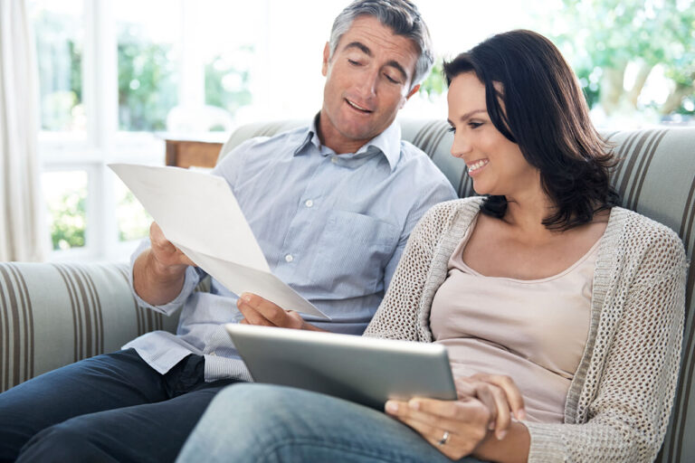 Couple with laptop